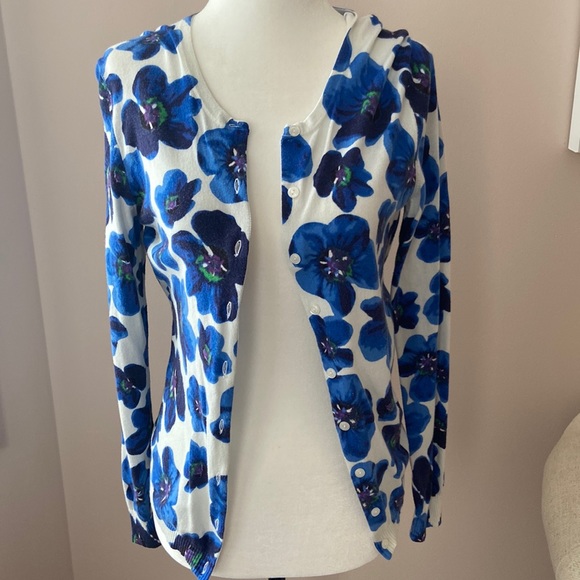 Lord & Taylor Sweaters - Lord & Taylor l Cotton Blend Floral Cardigan